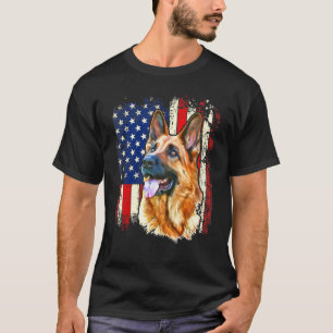 Patriotic German Shepherd Dog American Flag For Me T-Shirt