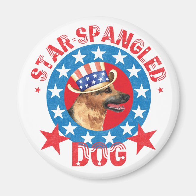 Patriotic German Shepherd Magnet (Front)