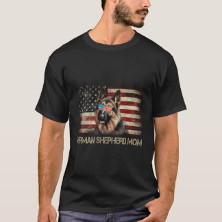 Patriotic German Shepherd Mom Flag American Usa Do T-Shirt