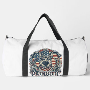 Patriotic German Shepherd Vector Graphic Tee_1 Duffle Bag