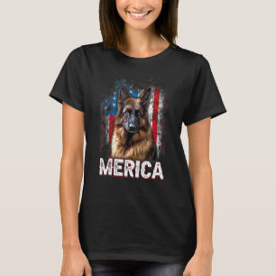 Patriotic German Shepherd Vintage American Flag Do T-Shirt