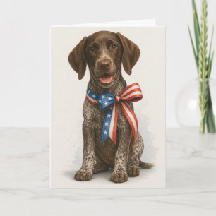 Patriotic German Shorthaired Pointer Greeting Card