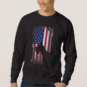 Patriotic Giant Schnauzer American Flag Cool Dog Sweatshirt