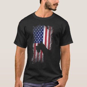 Patriotic Giant Schnauzer American Flag Cool Dog T-Shirt