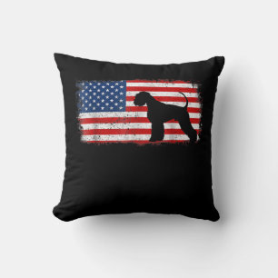 Patriotic Giant Schnauzer American Flag Throw Pillow