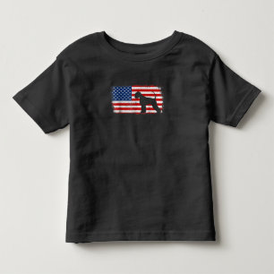 Patriotic Giant Schnauzer American Flag Toddler T-shirt