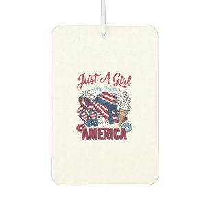 Patriotic Girl America Summer Vintage T-Shirt Desi Air Freshener