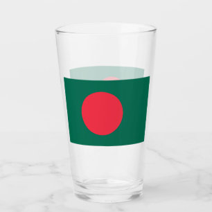 Patriotic glass cup with flag of Bangladesh