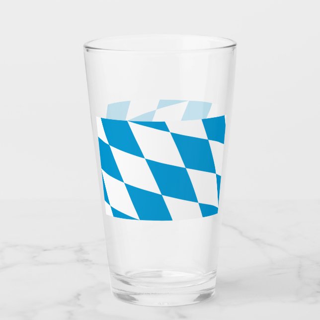 Patriotic glass cup with flag of Bavaria (Front)