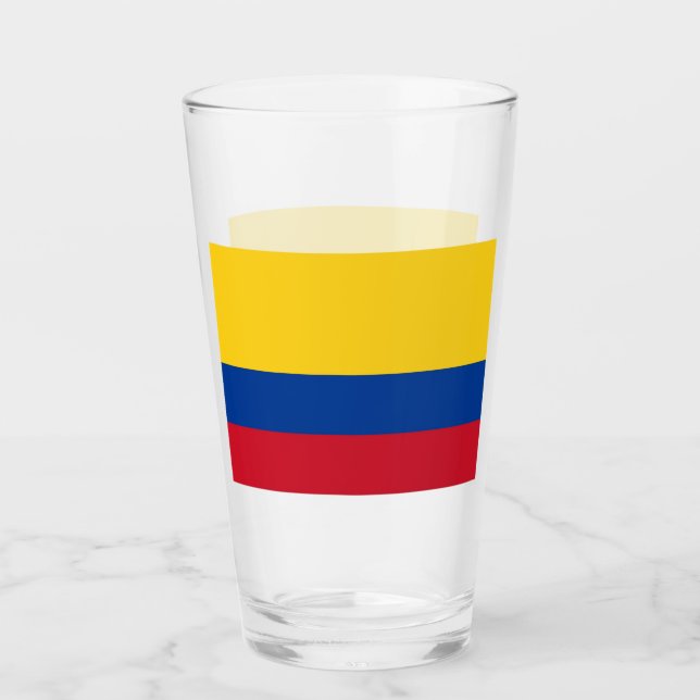 Patriotic glass cup with flag of Colombia (Front)