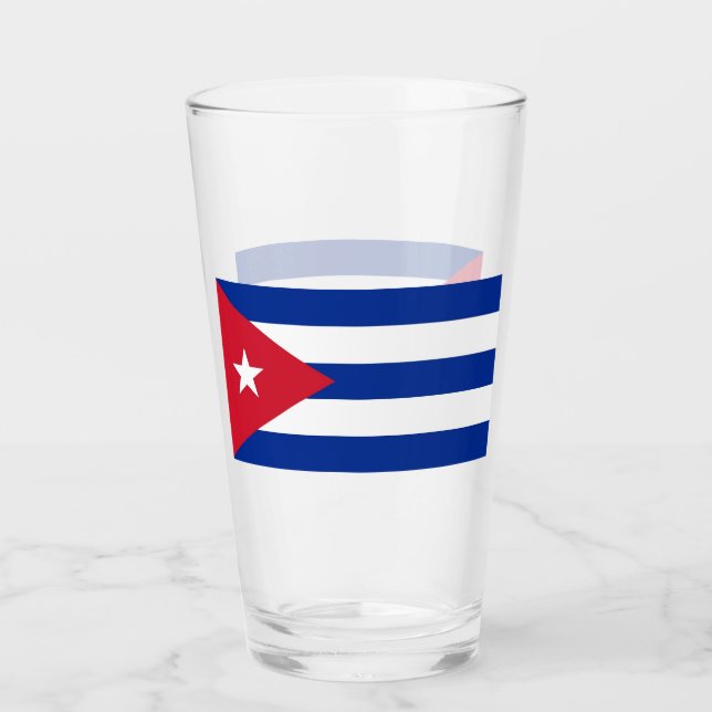 Patriotic glass cup with flag of Cuba (Front)