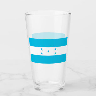 Patriotic glass cup with flag of Honduras