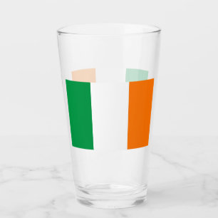 Patriotic glass cup with flag of Ireland