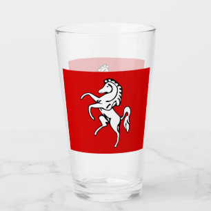 Patriotic glass cup with flag of Kent County