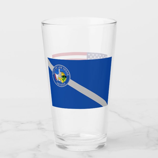 Patriotic glass cup with flag of Las Vegas (Front)