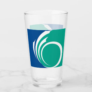 Patriotic glass cup with flag of Ottawa
