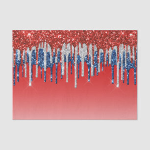 Patriotic Glitter Drip Americana Tissue Paper