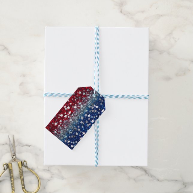 Patriotic Glitter Gift Tags (With Twine)