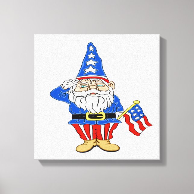 Patriotic Gnome Canvas Print (Front)