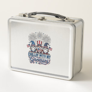 Patriotic Gnome Chillin With My Gnomies Shirt Desi Metal Lunch Box