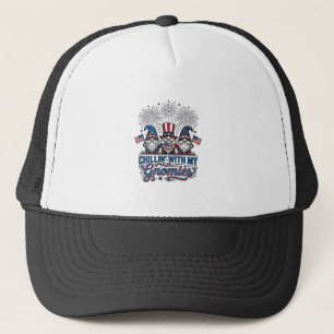 Patriotic Gnome Chillin With My Gnomies Shirt Desi Trucker Hat