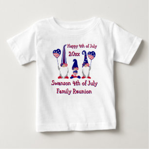 Patriotic Gnome Family Reunion Celebration Baby T-Shirt