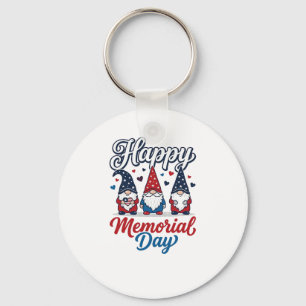 Patriotic Gnome Happy Memorial Day Vintage Shirt D Keychain
