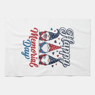 Patriotic Gnome Happy Memorial Day Vintage Shirt D Kitchen Towel