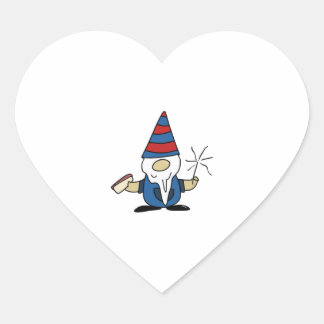 Patriotic gnome   heart sticker