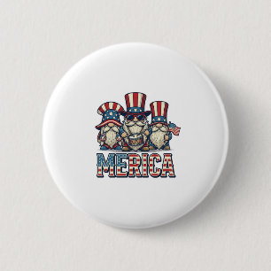 Patriotic Gnome Merica Vintage Vector Design_1 2 Inch Round Button