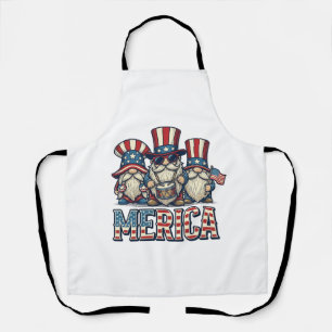 Patriotic Gnome Merica Vintage Vector Design_1 Apron