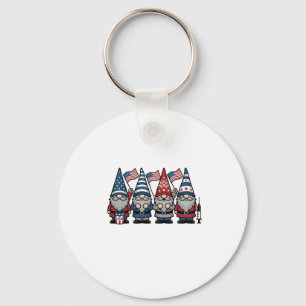 Patriotic Gnome Nurse Vector Vintage Engraving Des Keychain
