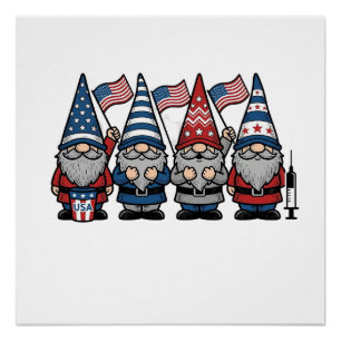Patriotic Gnome Nurse Vector Vintage Engraving Des Poster