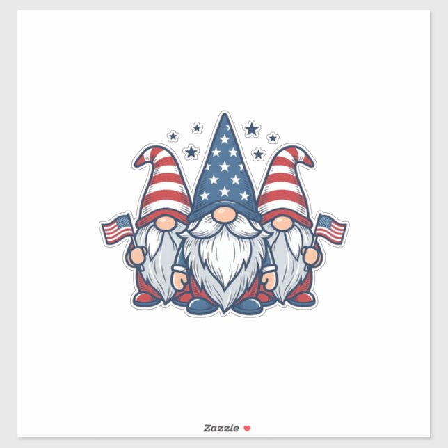 Patriotic Gnome Trio Vintage Vector Design_1 (Sheet)