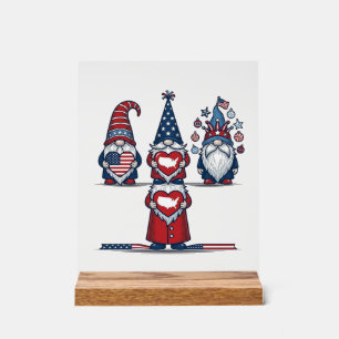 Patriotic Gnome Trio Vintage Vector Design_1 Acrylic Sign