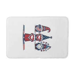 Patriotic Gnome Trio Vintage Vector Design_1 Bath Mat