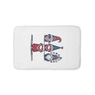 Patriotic Gnome Trio Vintage Vector Design_1 Bath Mat