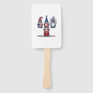 Patriotic Gnome Trio Vintage Vector Design_1 Hand Fan