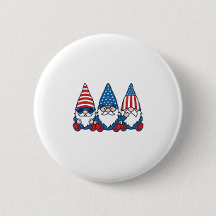 Patriotic Gnome Trio Vintage Vector Shirt Design_1 2 Inch Round Button