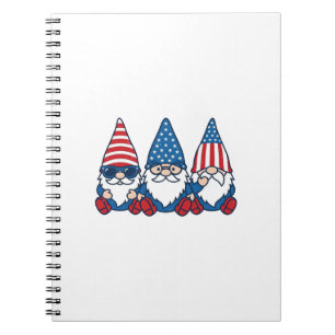 Patriotic Gnome Trio Vintage Vector Shirt Design_1 Notebook