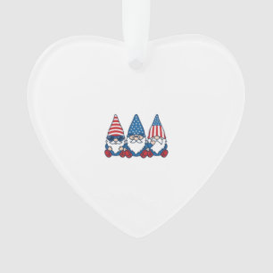 Patriotic Gnome Trio Vintage Vector Shirt Design_1 Ornament
