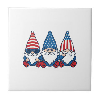 Patriotic Gnome Trio Vintage Vector Shirt Design_1 Tile