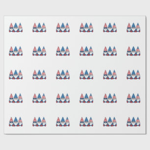 Patriotic Gnome Trio Vintage Vector Shirt Design_1 Wrapping Paper