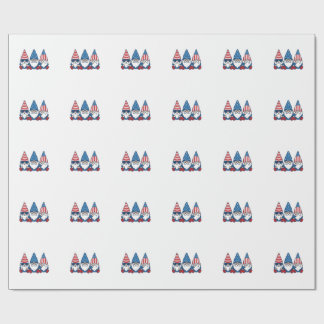 Patriotic Gnome Trio Vintage Vector Shirt Design_1 Wrapping Paper