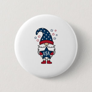 Patriotic Gnome USA Star Vector Shirt Design_1 2 Inch Round Button