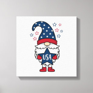 Patriotic Gnome USA Star Vector Shirt Design_1 Canvas Print