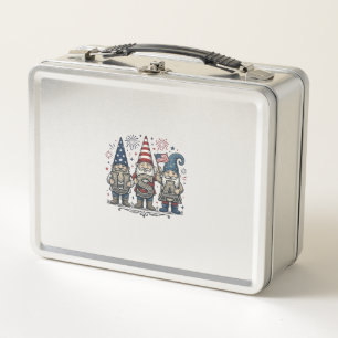 Patriotic Gnome USA Vintage Fourth of July Shirt_1 Metal Lunch Box