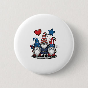 Patriotic Gnome Vintage Engraving Vector Design_1 2 Inch Round Button