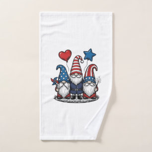 Patriotic Gnome Vintage Engraving Vector Design_1 Hand Towel