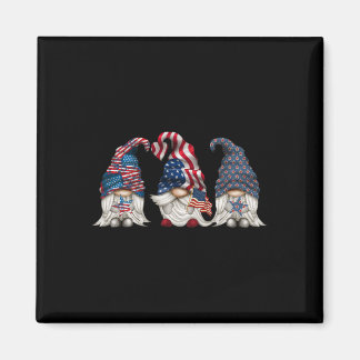 Patriotic Gnomes 4th Of July Funny Gnome Love Amer Magnet